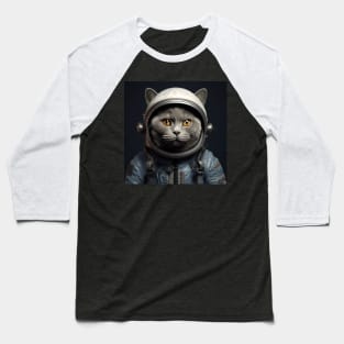 Astronaut Cat in Space - Chartreux Baseball T-Shirt